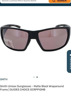 SMITH Matte Black Men's Wraparound Sunglasses with Pink Lenses